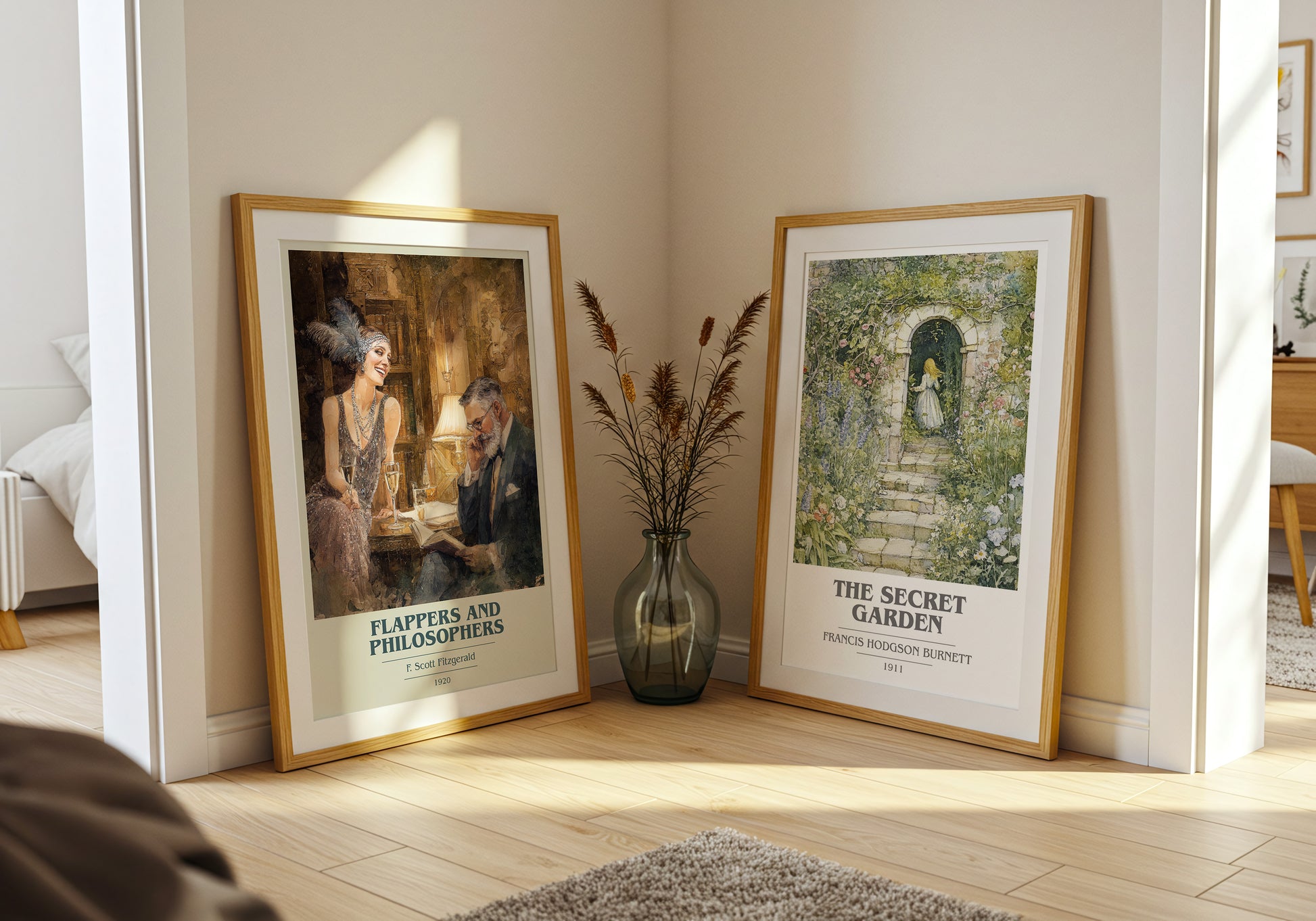Flappers And Philosophers book cover book poster framed on wall – classic literature wall art