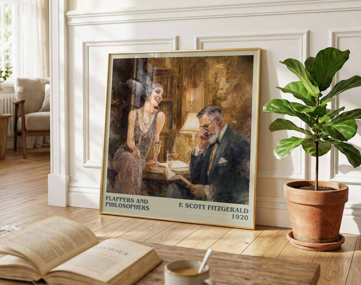 Flappers And Philosophers literary poster paired in gallery wall – literary art prints