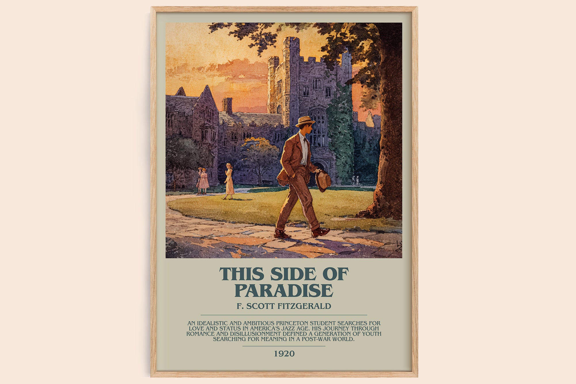 This Side of Paradise bookish book poster by F. Scott Fitzgerald – framed literary art print
