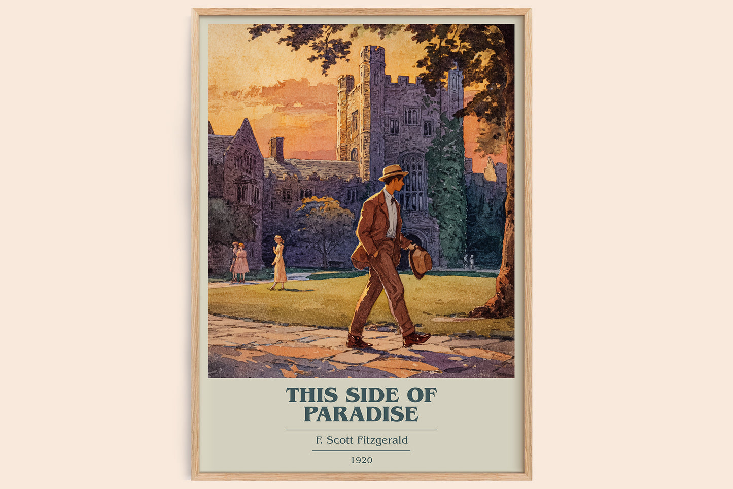 This Side of Paradise book cover book poster by F. Scott Fitzgerald – framed literary art print
