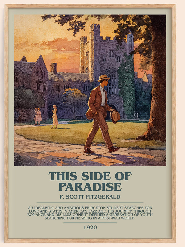 This Side of Paradise bookish book poster by F. Scott Fitzgerald – framed literary art print