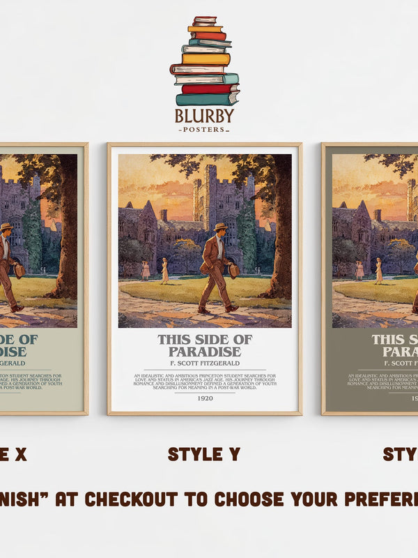 This Side of Paradise bookish print in frame leaning in hallway – coming of age wall art