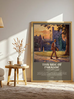 This Side of Paradise bookish print framed by window – literary home decor