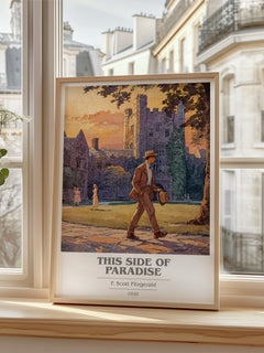 This Side of Paradise Book Cover Poster by F. Scott Fitzgerald – framed print by a bright window