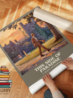 This Side of Paradise bookish print on bookshelf – F. Scott Fitzgerald fan gift