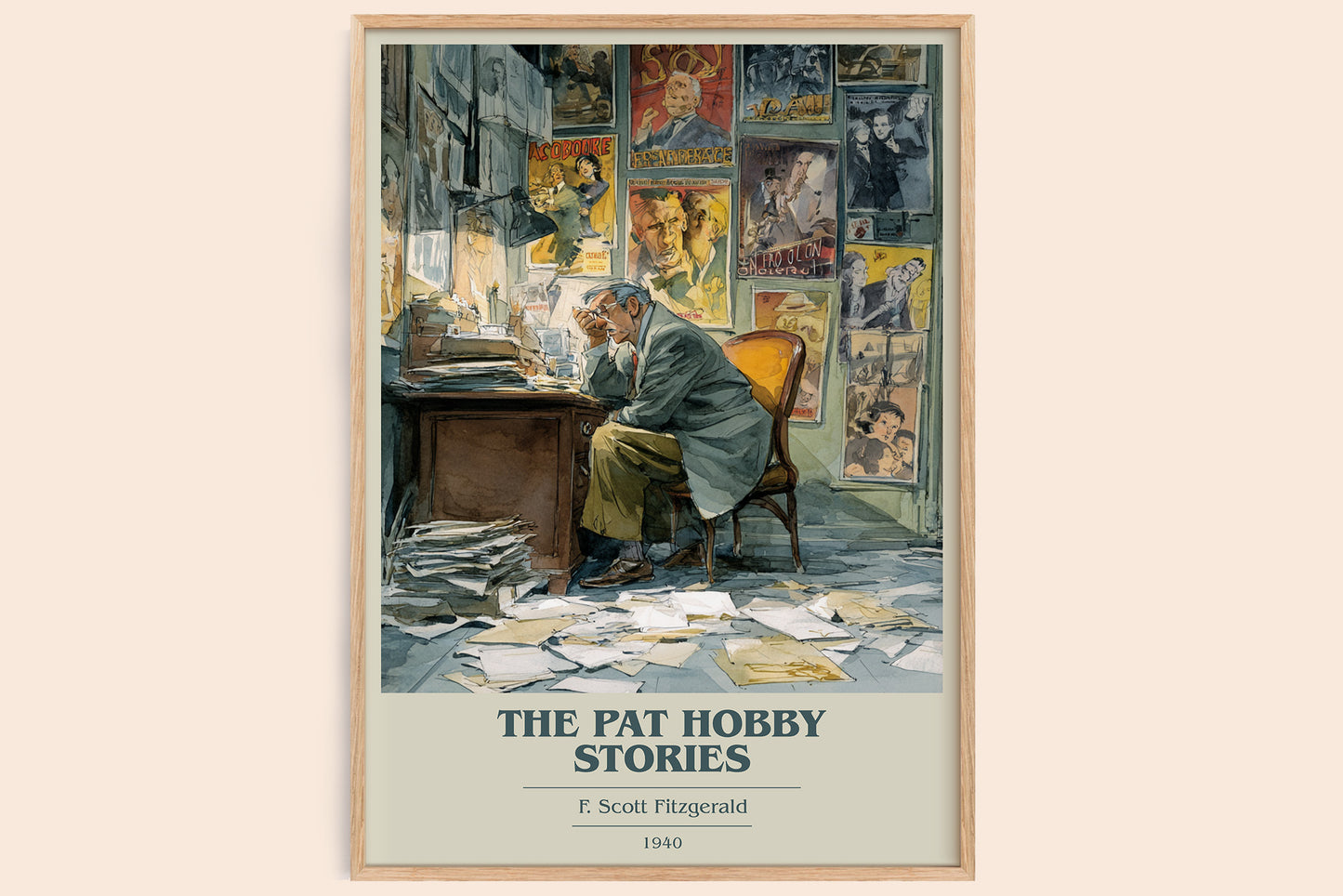 The Pat Hobby Stories book cover book poster by F. Scott Fitzgerald – framed literary art print