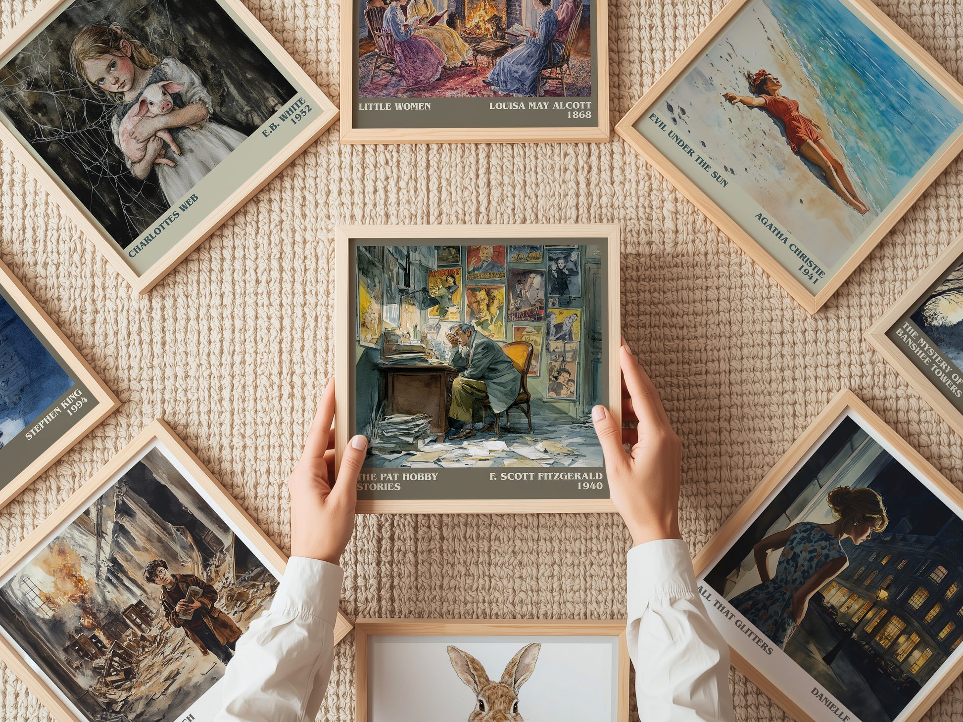 The Pat Hobby Stories literary print on bookshelf – F. Scott Fitzgerald fan gift
