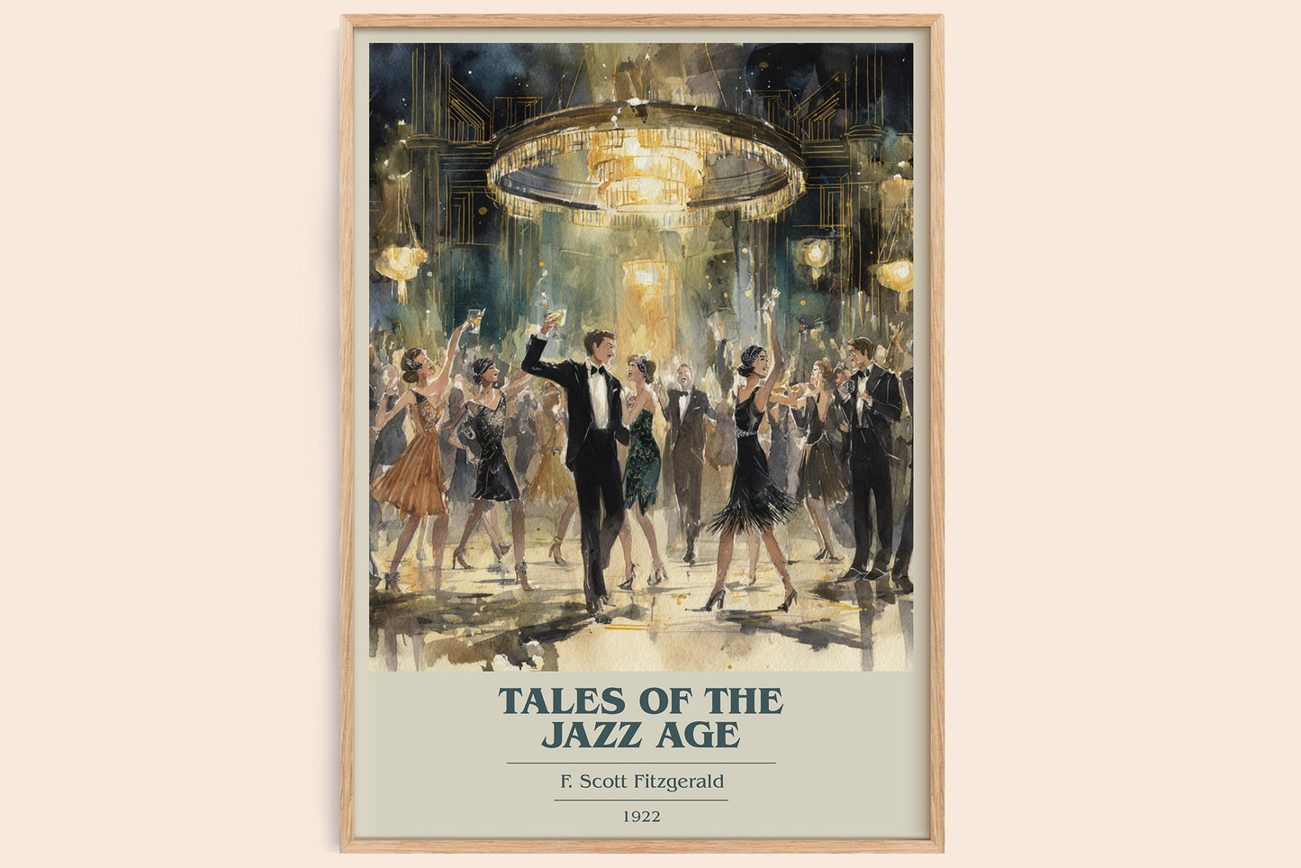 Tales from the Jazz Age book cover book poster by F. Scott Fitzgerald – framed literary art print
