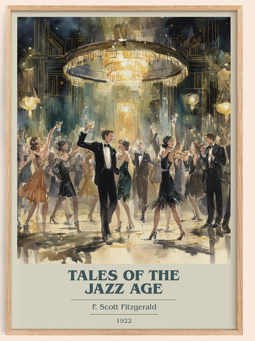 Tales from the Jazz Age book cover book poster by F. Scott Fitzgerald – framed literary art print