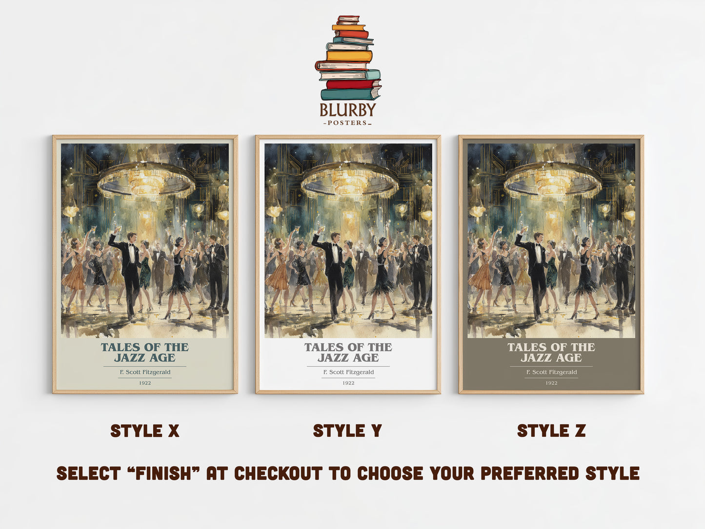 Tales from the Jazz Age book cover print in frame leaning in hallway – satire wall art