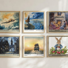 The Grapes of Wrath Literary Art Print by John Steinbeck – square print in a six-frame gallery wall