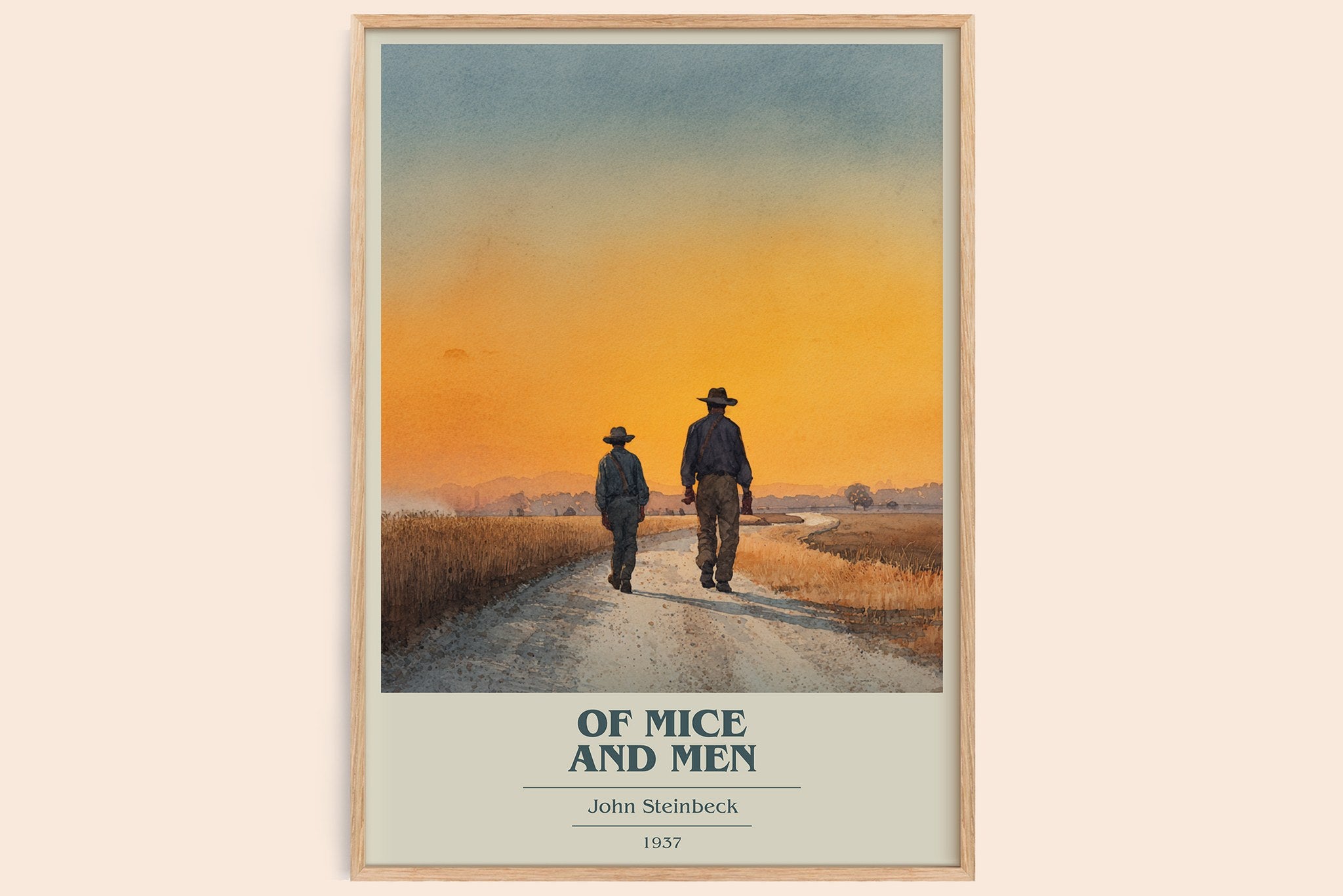 Of Mice and Men Book Cover Poster by John Steinbeck