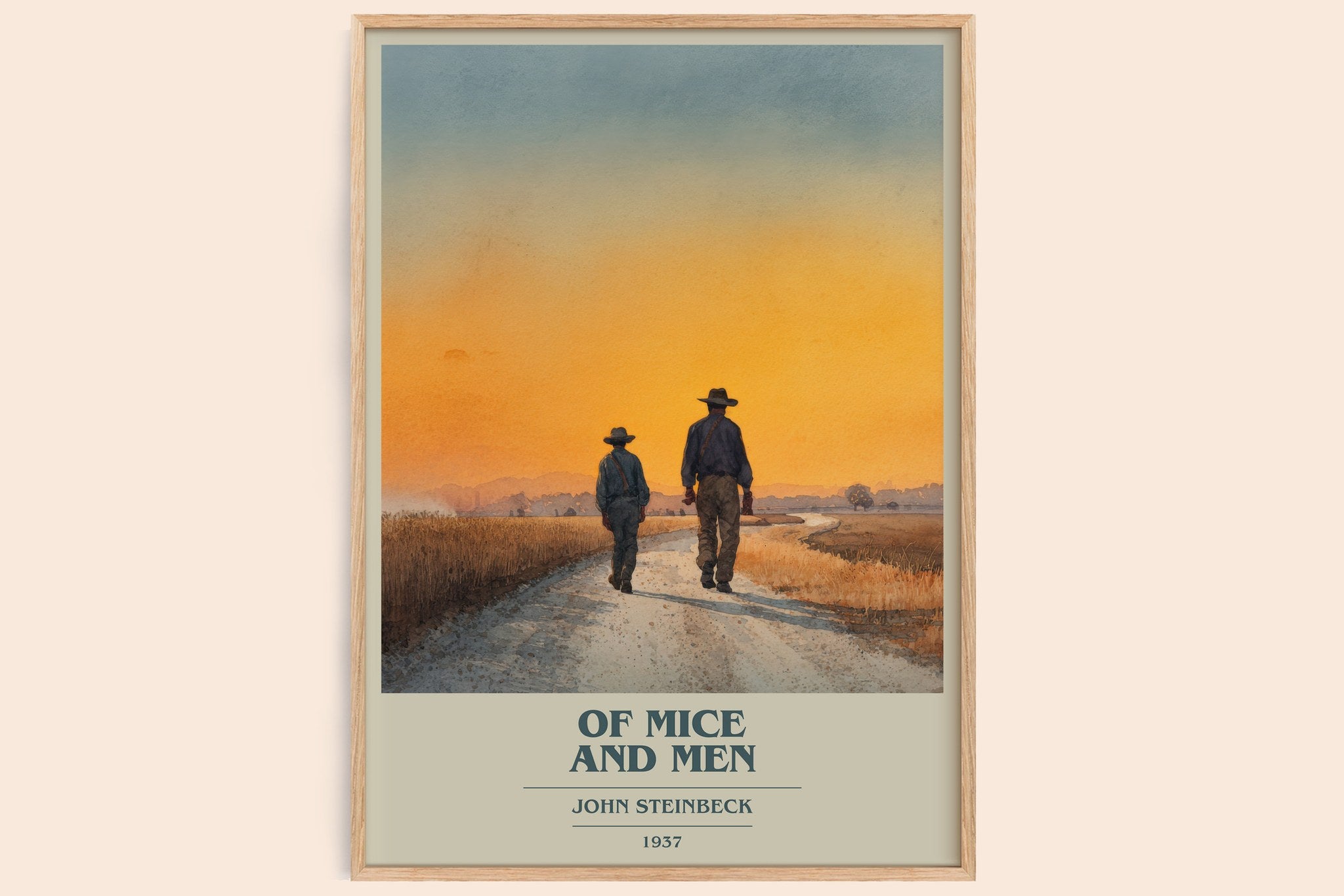 Of Mice and Men Book Cover Poster by John Steinbeck