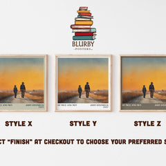 Of Mice and Men Literary Art Print by John Steinbeck – Style X, Y and Z square prints side by side – choose your finish