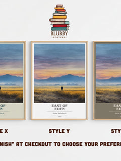 East of Eden Book Cover Poster by John Steinbeck – Style X, Y and Z side by side – choose your finish