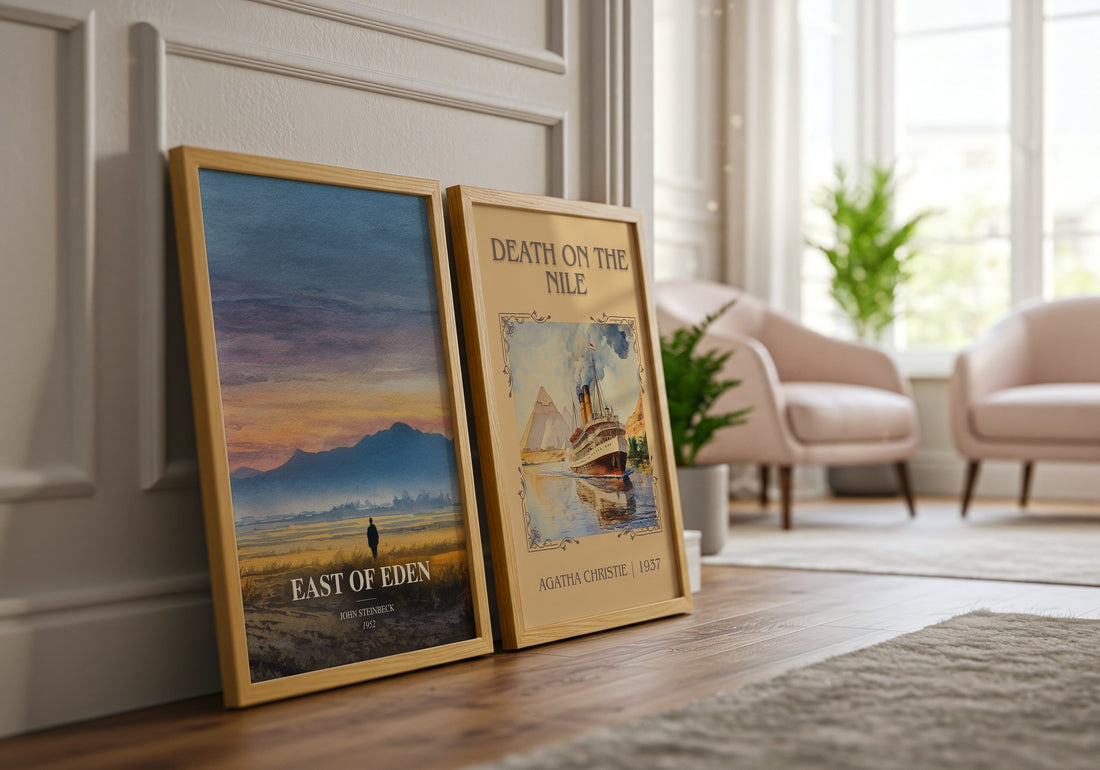 East Of Eden watercolour print framed by window – literary home decor