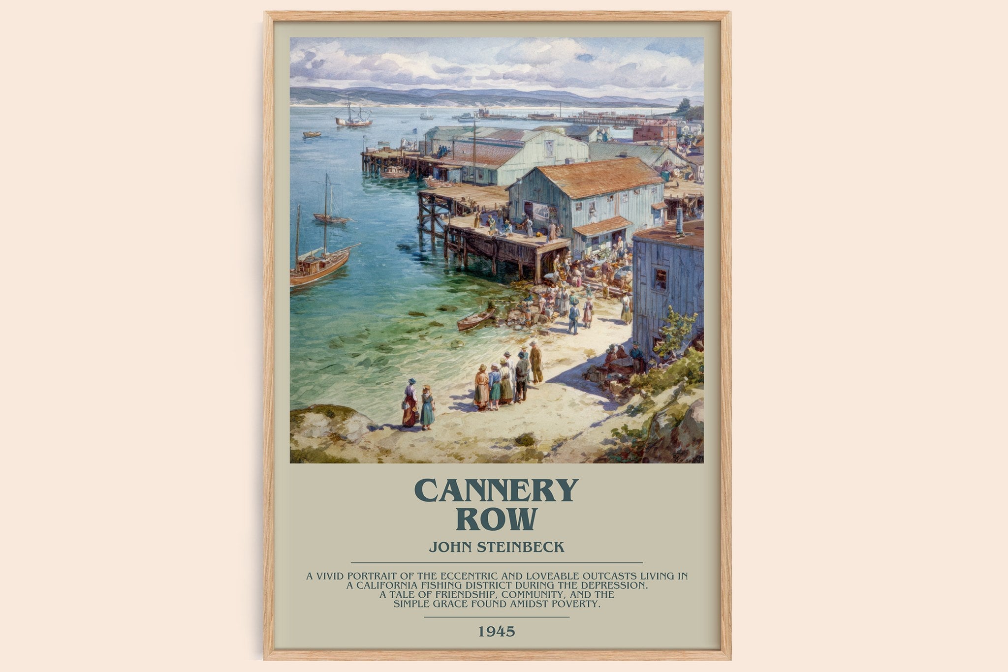 Cannery Row Bookish Wall Art by John Steinbeck