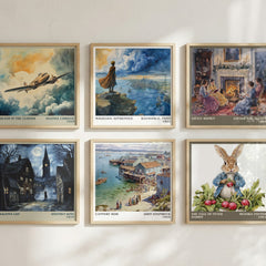 Cannery Row Literary Art Print by John Steinbeck – square print in a six-frame gallery wall