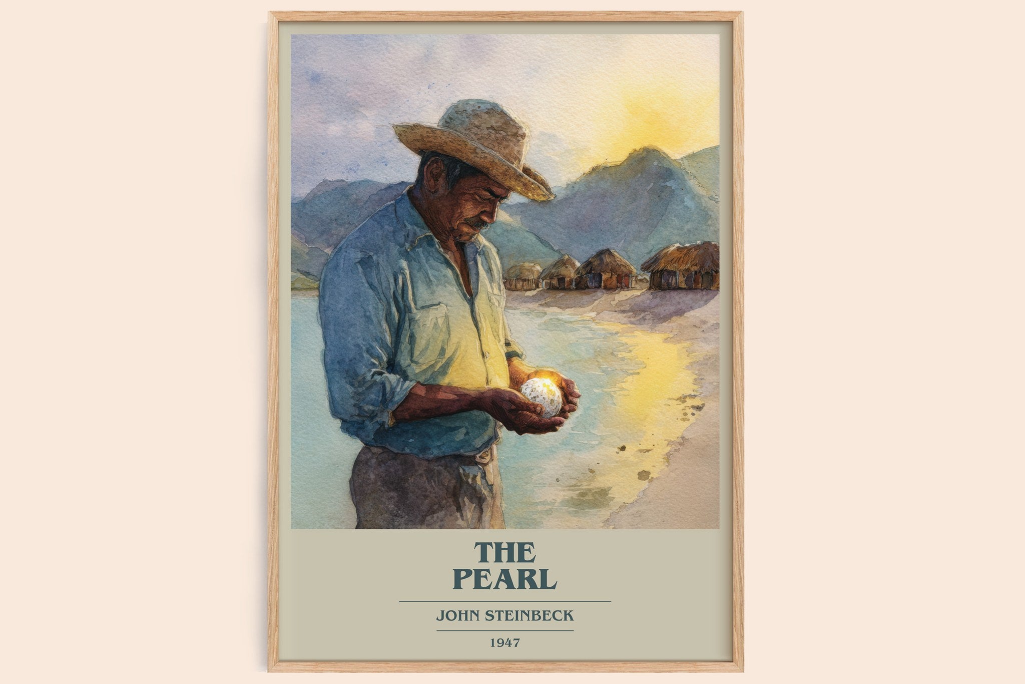 The Pearl Book Cover Poster by John Steinbeck