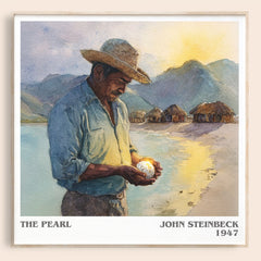 The Pearl Literary Art Print by John Steinbeck – square framed poster