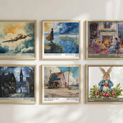 The Winter of Our Discontent Literary Art Print by John Steinbeck – square print in a six-frame gallery wall