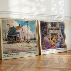 The Winter of Our Discontent Literary Art Print by John Steinbeck – large square framed print leaning against a wall