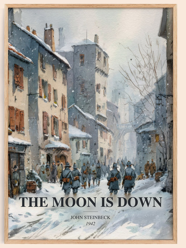 The Moon Is Down Book Watercolour Illustration by John Steinbeck