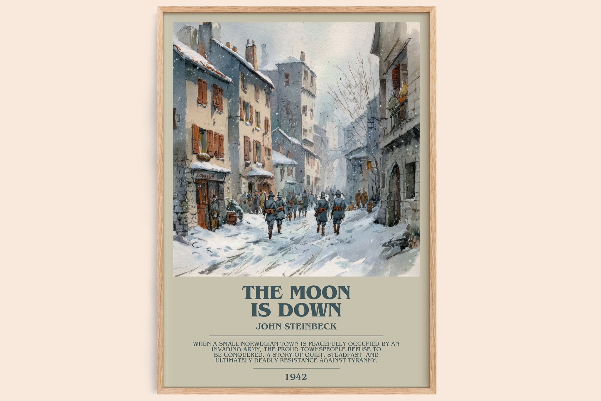The Moon Is Down Bookish Wall Art by John Steinbeck