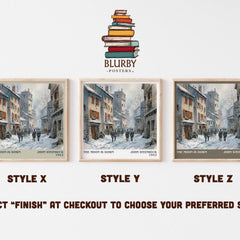 The Moon Is Down Literary Art Print by John Steinbeck – Style X, Y and Z square prints side by side – choose your finish