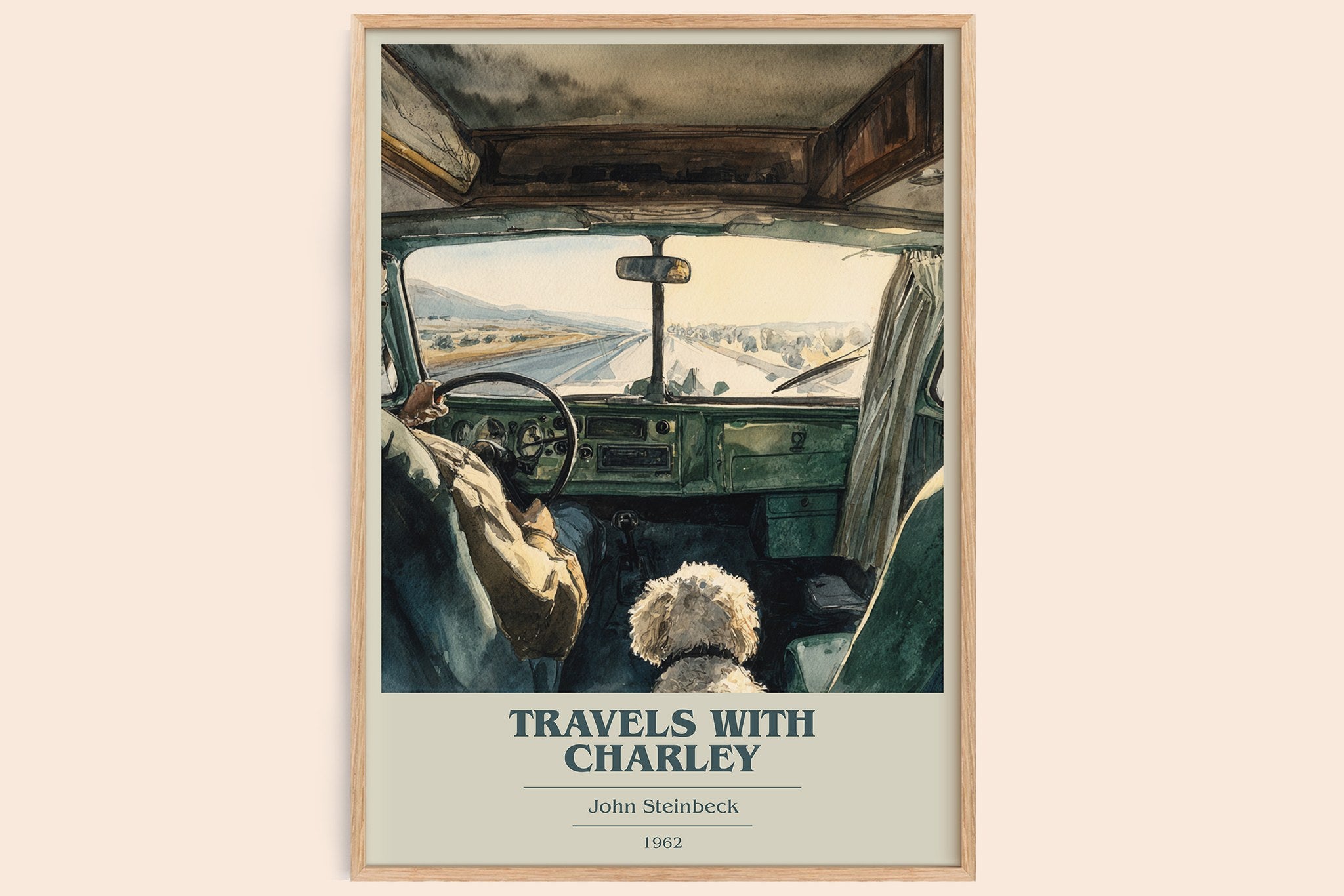 Travels with Charley Book Cover Poster by John Steinbeck