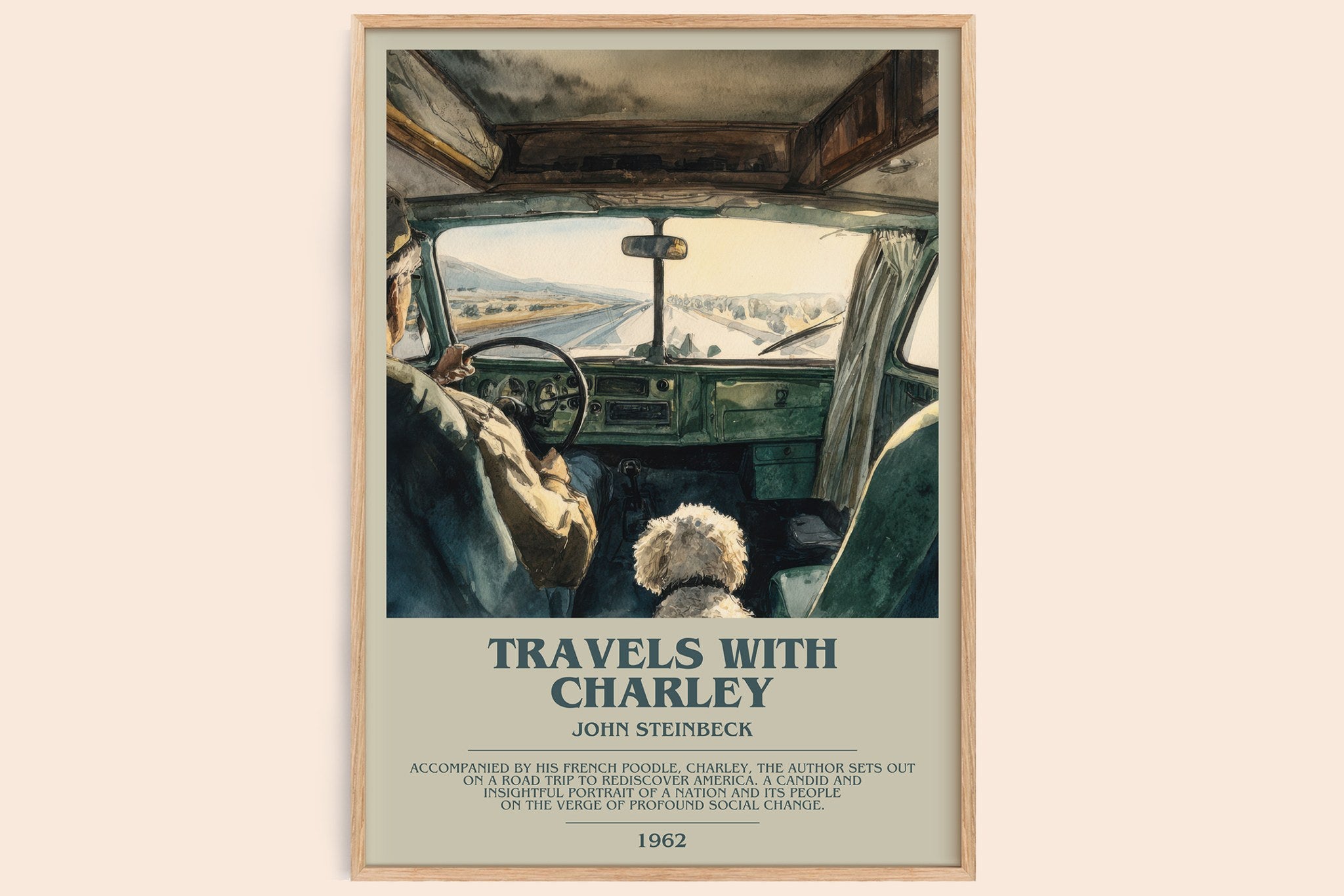 Travels with Charley Bookish Wall Art by John Steinbeck