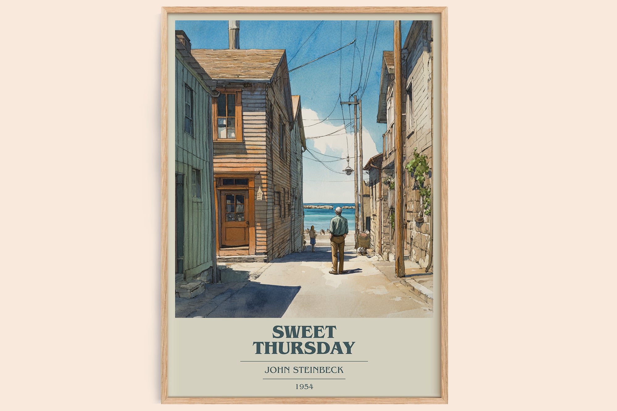 Sweet Thursday book cover book poster by John Steinbeck – framed literary art print