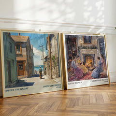 Sweet Thursday Literary Art Print by John Steinbeck – large square framed print leaning against a wall