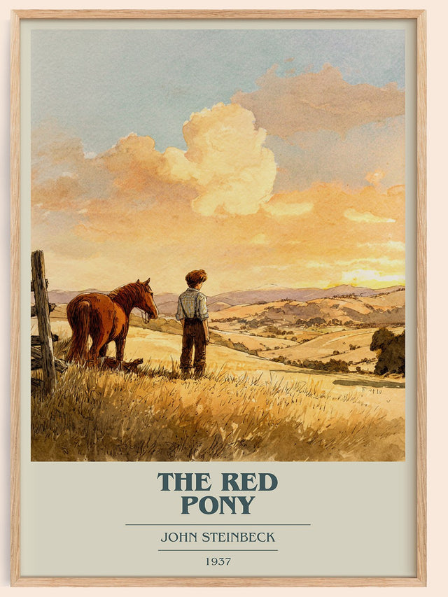 The Red Pony Book Cover Poster by John Steinbeck