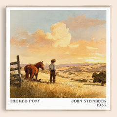 The Red Pony Literary Art Print by John Steinbeck – square framed poster