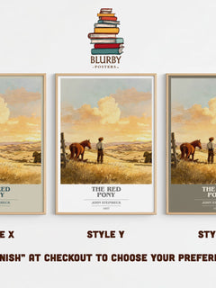The Red Pony Book Cover Poster by John Steinbeck – Style X, Y and Z side by side – choose your finish