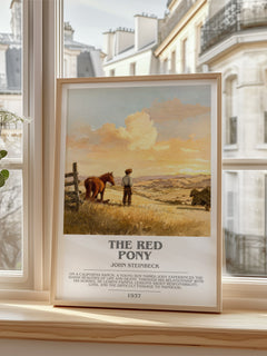 The Red Pony Bookish Wall Art by John Steinbeck – framed print by a bright window