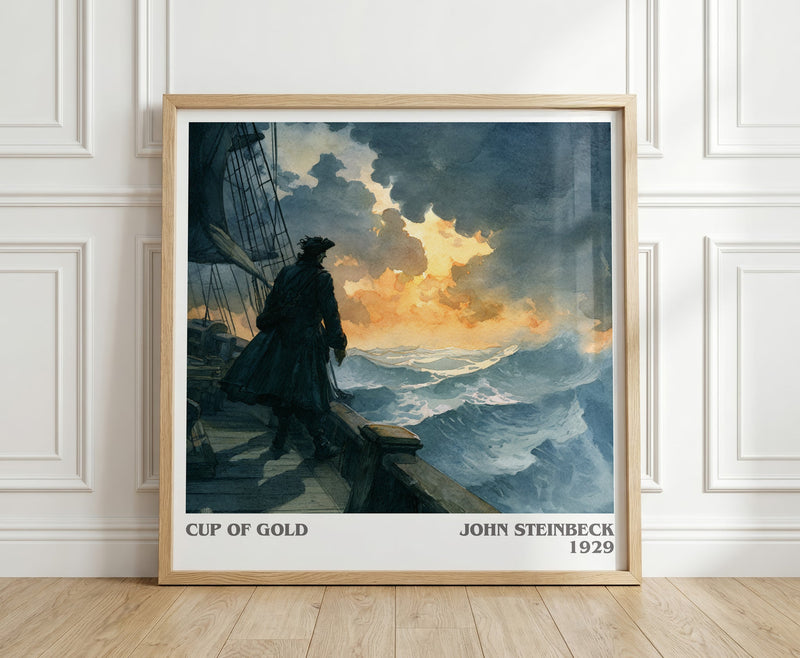 Cup of Gold literary print in frame leaning in hallway – coming of age wall art