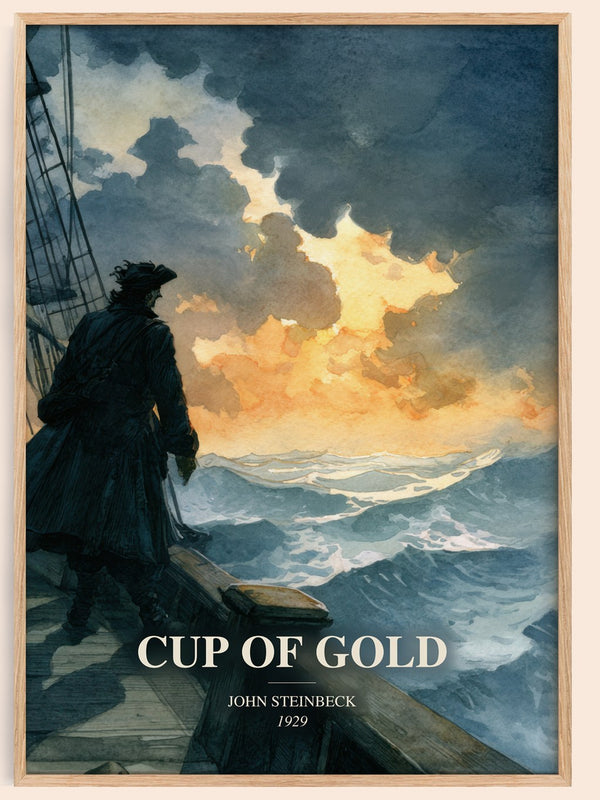 Cup Of Gold watercolour book poster by John Steinbeck – framed literary art print