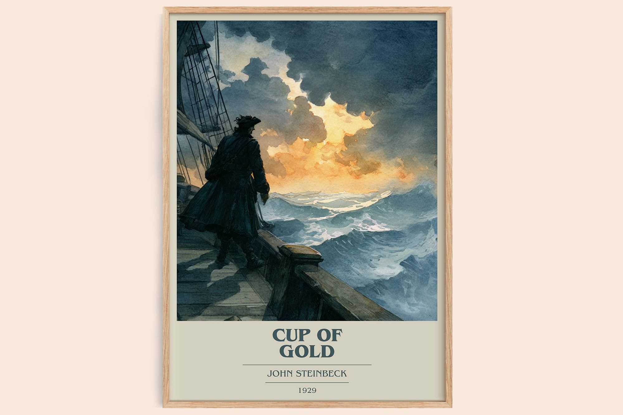 Cup of Gold book cover book poster by John Steinbeck – framed literary art print