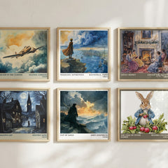 Cup of Gold Literary Art Print by John Steinbeck – square print in a six-frame gallery wall