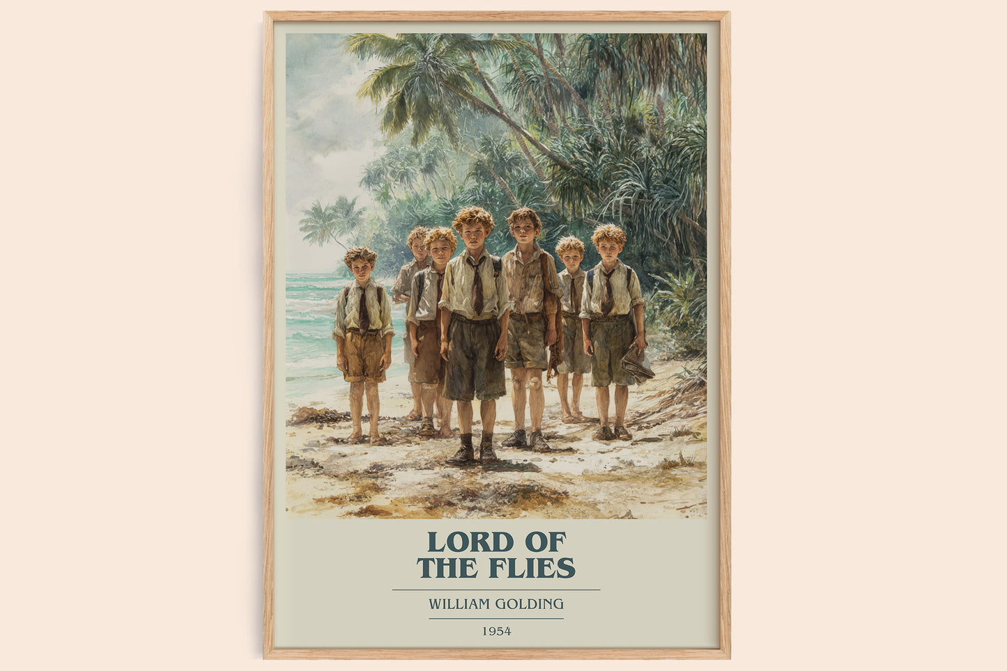 Lord Of The Flies book cover book poster by William Goldman – framed literary art print