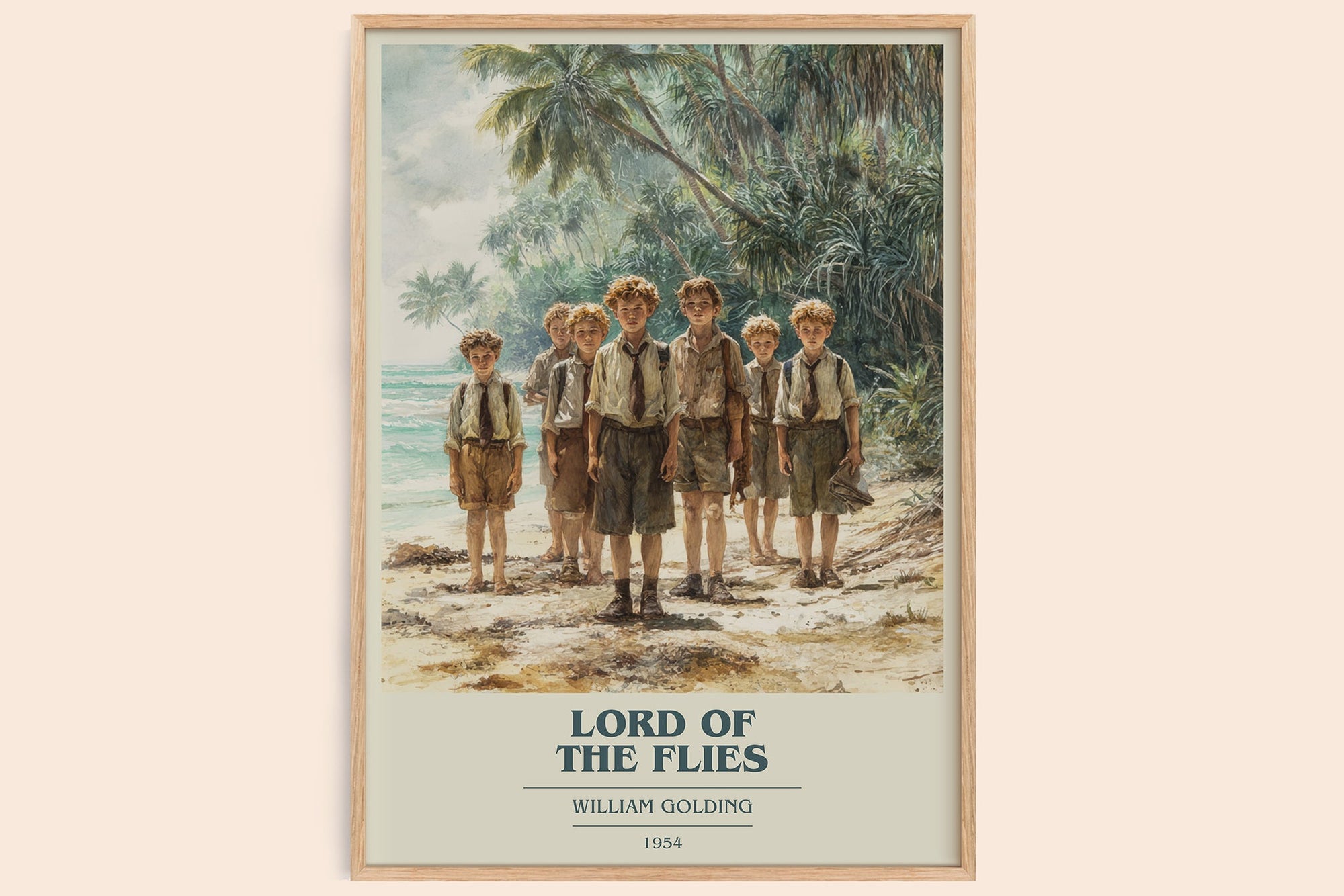 Lord Of The Flies book cover book poster by William Goldman – framed literary art print