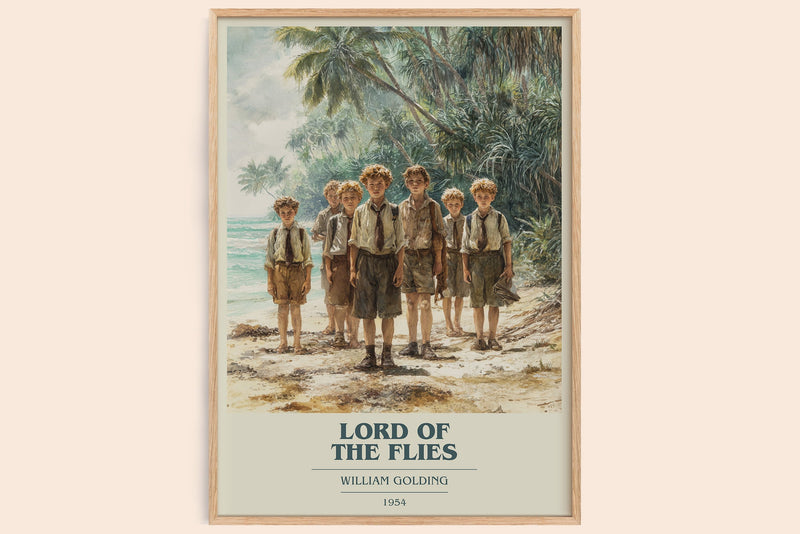 Lord Of The Flies book cover book poster by William Goldman – framed literary art print