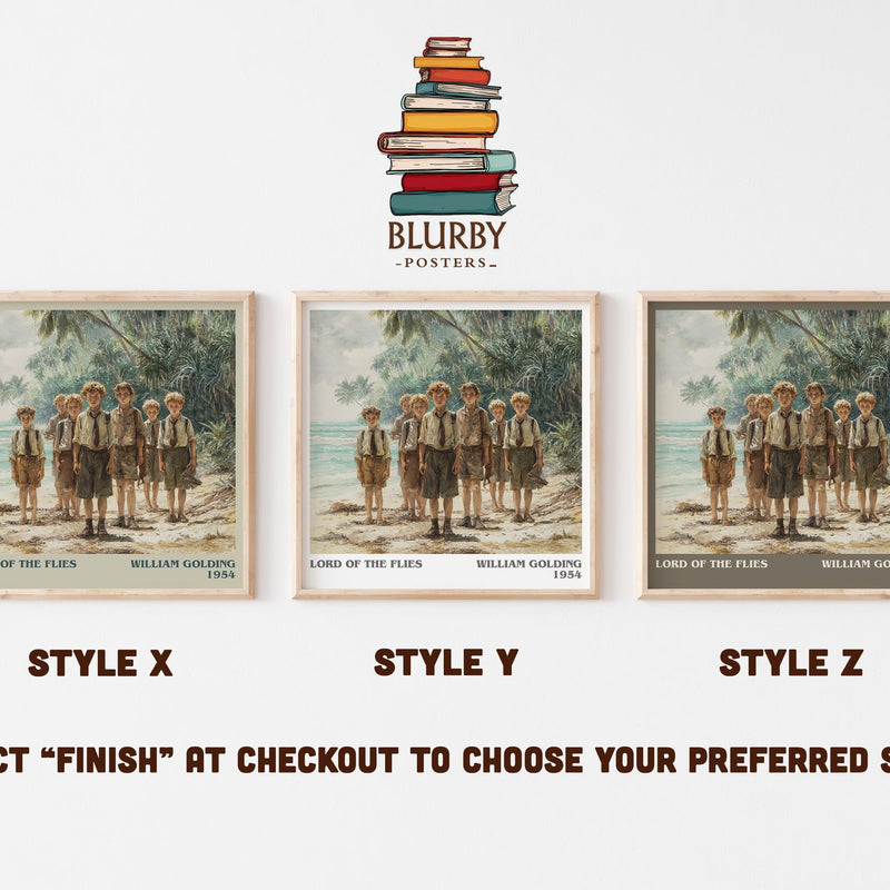 Lord Of The Flies literary print in frame leaning in hallway – historical fiction wall art