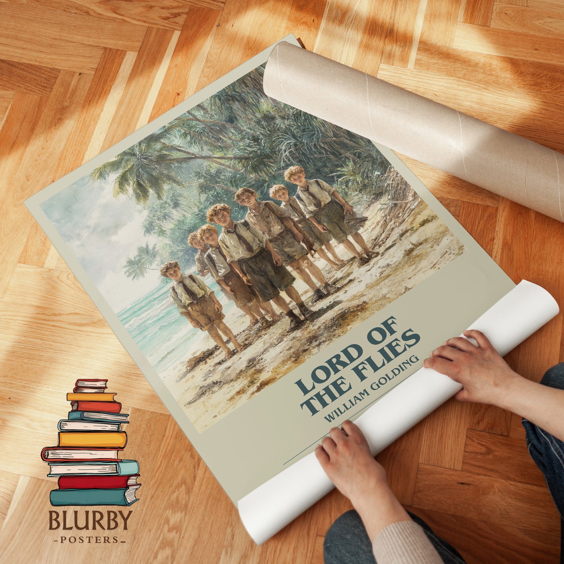Lord Of The Flies bookish print on bookshelf – William Goldman fan gift
