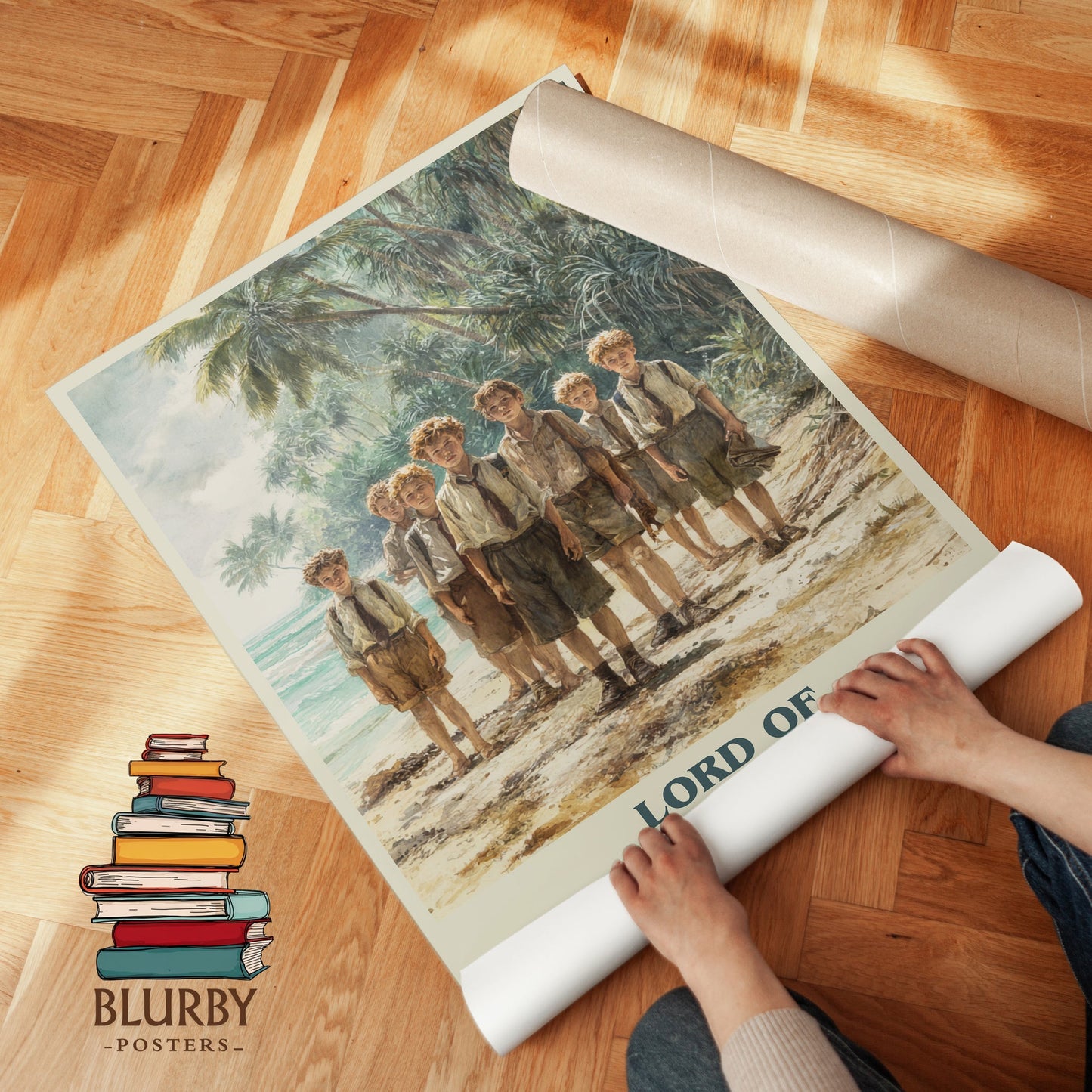 Lord Of The Flies book cover print on bookshelf – William Goldman fan gift