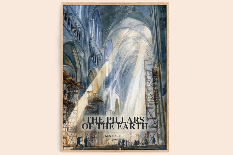 The Pillars Of The Earth Book Watercolour Illustration by Ken Follett (Edge style)