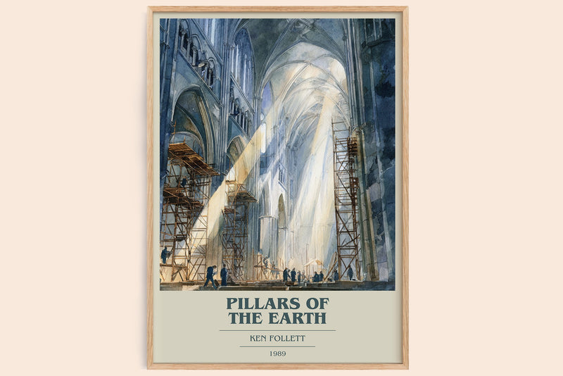 The Pillars of the Earth Book Cover Poster by Ken Follett (Modern Minimalist style)