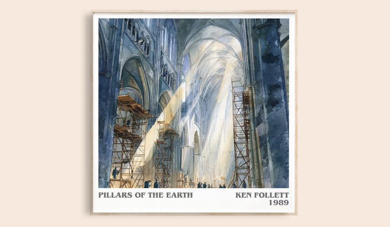 The Pillars of the Earth Literary Art Print by Ken Follett (Square style)